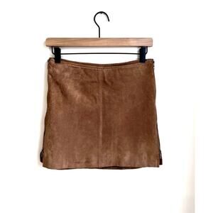 Brown Suede Baddie Mini Skirt by Blank NYC Size 26